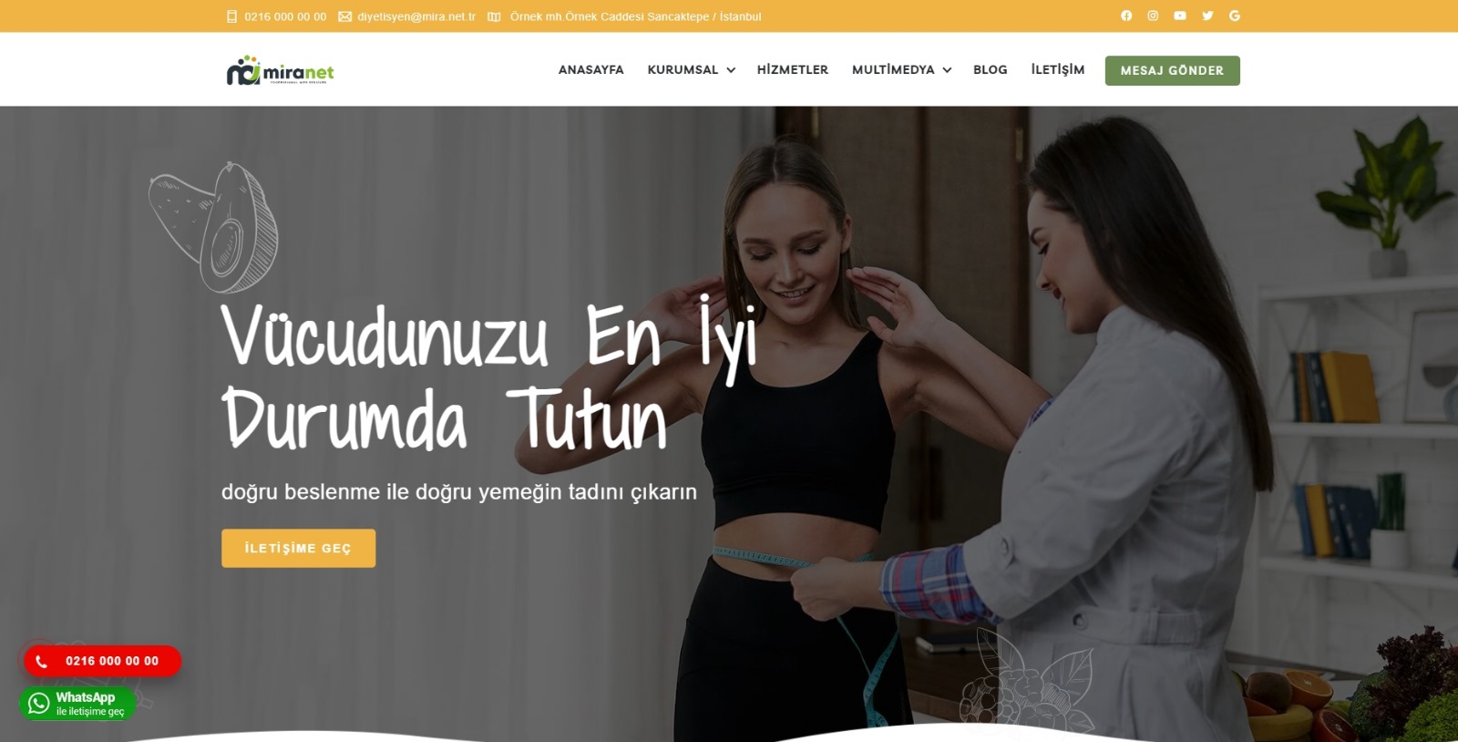 Diyetisyen Web Sitesi Tasarımı / Scripti - Mira Net İnternet Ve Bilişim ...